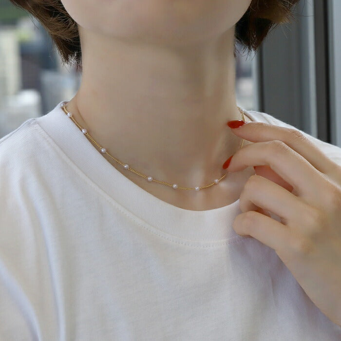 nec-36 ネックレス パールネックレス パール レディース 16k 16kコーティング チェーン チェーンネックレス シンプル アクセサリー ロジウムコーティング カジュアル シルバー ゴールド 結婚式 かわいい おしゃれ 大人 上品 フォーマル 冠婚葬祭 オケージョン 凛