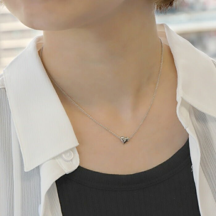 nec-37 ネックレス レディース チェーン チェーンネックレス ハート ハートネックレス シンプル 16k 16kコーティング アクセサリー 大ぶり ロジウムコーティング カジュアル シルバー ゴールド 結婚式 かわいい おしゃれ 大人 上品 フォーマル 冠婚葬祭 オケージョン 凛