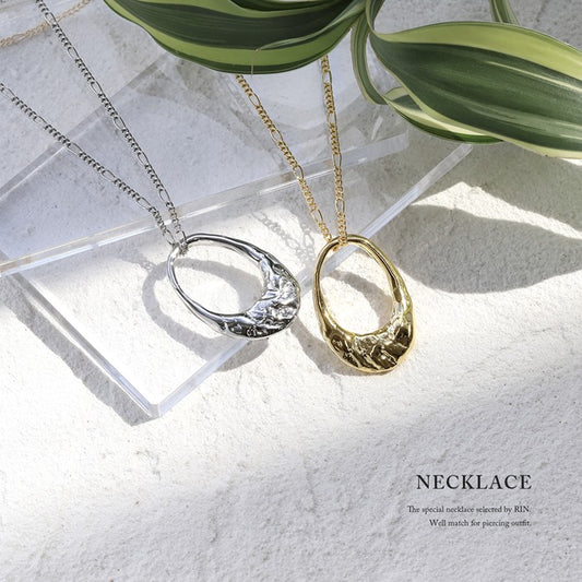 nec-43 ネックレス レディース 16k 16kコーティング シンプル ロングネックレス 長め ロジウムコーティング アクセサリー ひねり オーバル カジュアル シルバー ゴールド かわいい おしゃれ フォーマル フェミニン 冠婚葬祭 オケージョン 凛