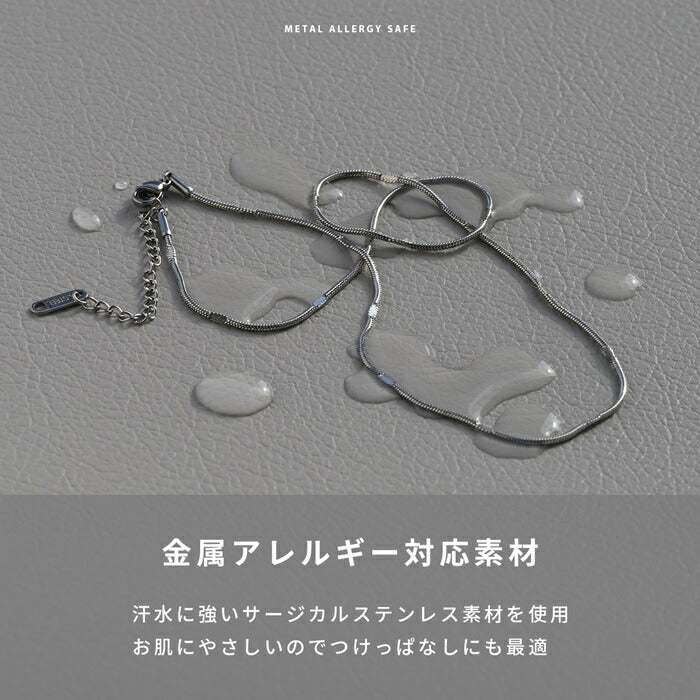 nec-61 ネックレス レディース チェーン チェーンネックレス スネークチェーン サージカルステンレス つけっぱなし 金属アレルギー ショート 短め シンプル アクセサリー カジュアル シルバー ゴールド チェーンだけ ]アジャスター 20代 30代 40代 50代 凛
