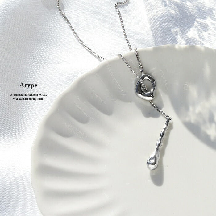 ▲　nec-7　ネックレス ロング 金属アレルギー対応 ラリエットチェーン レディース メンズ シルバー ゴールド シンプル 18k 18金 k18 ティアドロップ しずく キラキラ キヘイチェーン アクセサリー ジュエリー 18kコーティング かわいい おしゃれ 華奢 結婚式