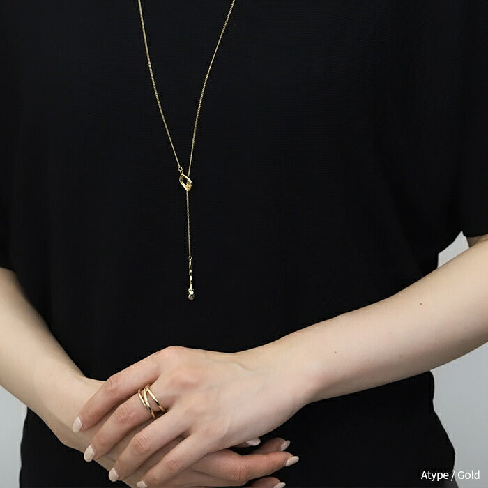 ▲　nec-7　ネックレス ロング 金属アレルギー対応 ラリエットチェーン レディース メンズ シルバー ゴールド シンプル 18k 18金 k18 ティアドロップ しずく キラキラ キヘイチェーン アクセサリー ジュエリー 18kコーティング かわいい おしゃれ 華奢 結婚式