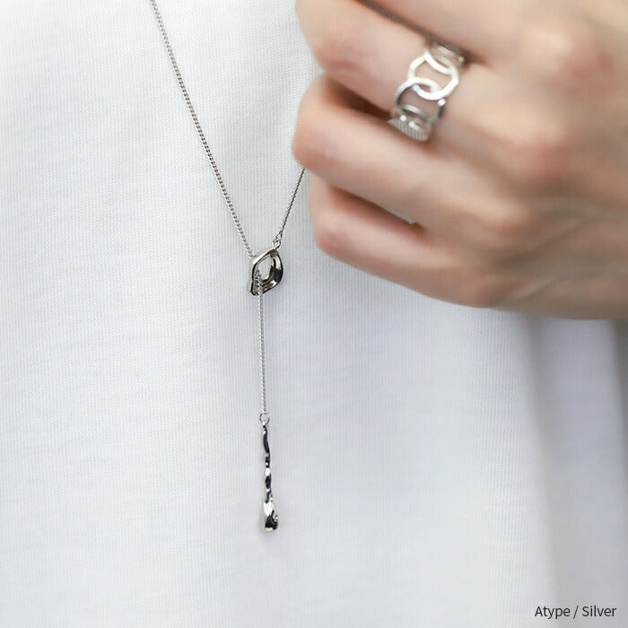 ▲　nec-7　ネックレス ロング 金属アレルギー対応 ラリエットチェーン レディース メンズ シルバー ゴールド シンプル 18k 18金 k18 ティアドロップ しずく キラキラ キヘイチェーン アクセサリー ジュエリー 18kコーティング かわいい おしゃれ 華奢 結婚式
