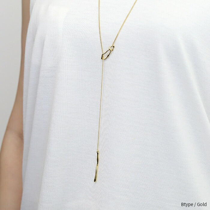 ▲　nec-7　ネックレス ロング 金属アレルギー対応 ラリエットチェーン レディース メンズ シルバー ゴールド シンプル 18k 18金 k18 ティアドロップ しずく キラキラ キヘイチェーン アクセサリー ジュエリー 18kコーティング かわいい おしゃれ 華奢 結婚式