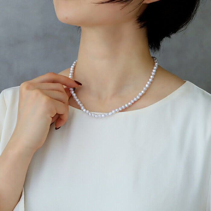 nec-81 ネックレス レディース チェーン パールネックレス バロックパール マンテル マンテルネックレス 44cm 18k 18金 シンプル ロジウムコーティング カジュアル シンプル シルバー ゴールド かわいい 長さ 大人 フォーマル 凛