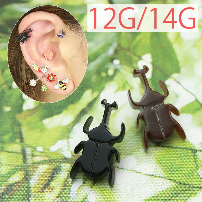 【廃盤】 キャッチ ボディピアス 12G ボディピアス 14G カブトムシ 虫 昆虫 アニマル カスタマイズ 軟骨ピアス「BP」「CUS」「ORI」|ボディーピアス ボディピ 14ゲージ 軟骨用 ピアスキャッチ 12ゲージ パーツ ピアスパーツ ネジ式 ねじ式 ラブレット バーベル ストレートバーベル