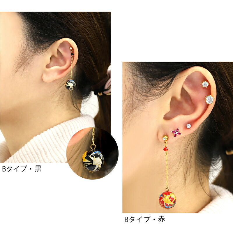 【メール便送料無料】 軟骨ピアス 14G 16G ボディピアス かわいい キャッチ チャーム サージカルステンレス 和風 折り鶴 桜 和柄　ボール 着物 16ゲージ 14ゲージ  ピアス ストレート 片耳用 軟骨 ピアス ボディーピアス