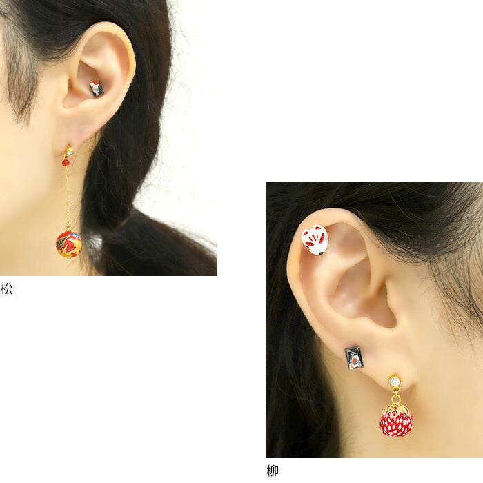ori-114 軟骨ピアス 14G ボディピアス 12G 花札 16G 18G 花かるた 和 和風 日本製 アレンジ パーツ カスタマイズ 14ゲージ 12ゲージ ピアス 片耳 軟骨 ピアス