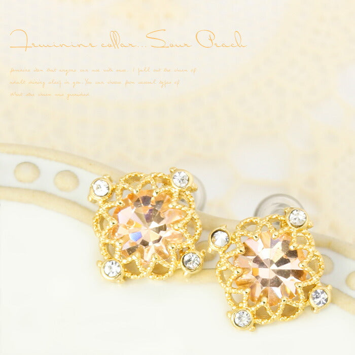 【廃盤】 ファッションピアス0032/チタン/チタンピアス/ジュエル/ノンアレルギー「Fピアス」