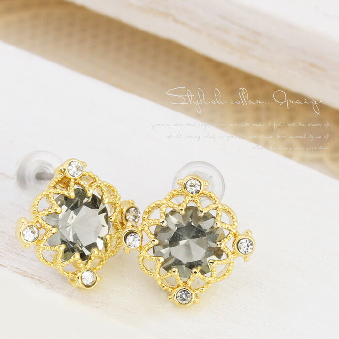 【廃盤】 ファッションピアス0032/チタン/チタンピアス/ジュエル/ノンアレルギー「Fピアス」