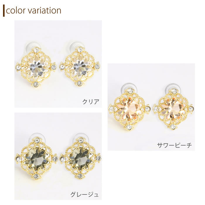 【廃盤】 ファッションピアス0032/チタン/チタンピアス/ジュエル/ノンアレルギー「Fピアス」