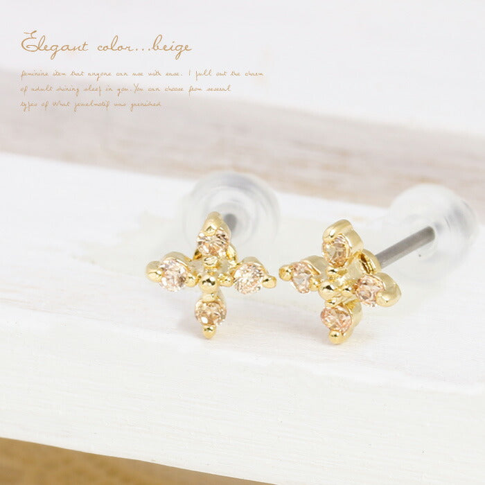 【廃盤】 ファッションピアス0034/チタン/チタンピアス/クロス/プチ/ノンアレルギー「Fピアス」