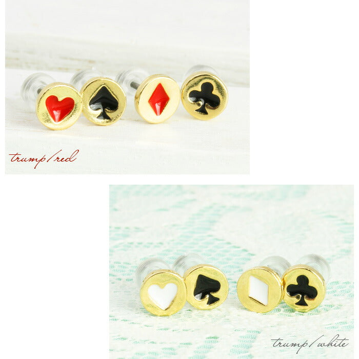 【廃盤】 セットピアス0028/チタン/チタンピアス/トランプ/ロゴ/ゴールド/ノンアレルギー「Fピアス」