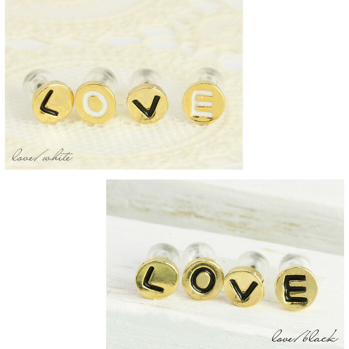 【廃盤】 セットピアス0028/チタン/チタンピアス/トランプ/ロゴ/ゴールド/ノンアレルギー「Fピアス」