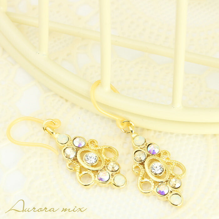 【廃盤】 ファッションピアス0039/樹脂/樹脂ピアス/ゴールド/ジュエル/フック式「Fピアス」