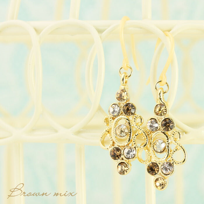 【廃盤】 ファッションピアス0039/樹脂/樹脂ピアス/ゴールド/ジュエル/フック式「Fピアス」