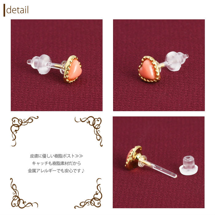 【廃盤】 セットピアス0018/樹脂/樹脂ピアス/ハート/サークル/ストーン/ラインストーン「Fピアス」