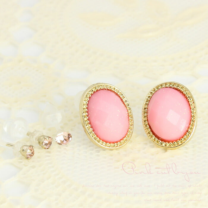 【廃盤】 セットピアス0019/樹脂/樹脂ピアス/額縁/ストーン/ラインストーン「Fピアス」