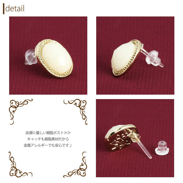 【廃盤】 セットピアス0019/樹脂/樹脂ピアス/額縁/ストーン/ラインストーン「Fピアス」