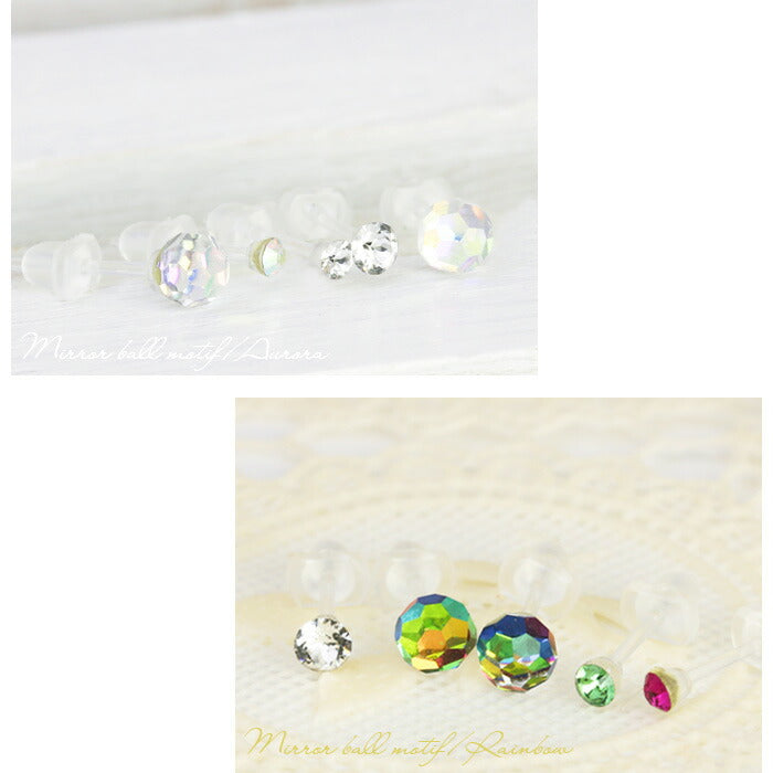 【廃盤】 セットピアス0022/樹脂/樹脂ピアス/キューブ/サークル/「Fピアス」
