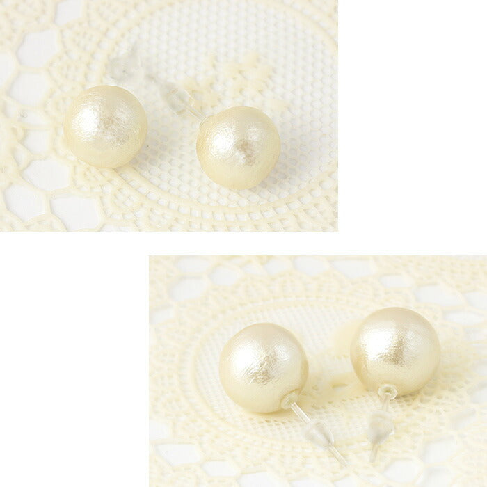 【廃盤】 ファッションピアス0004/樹脂/樹脂ピアス/コットンパール/Ｓサイズ「Fピアス」