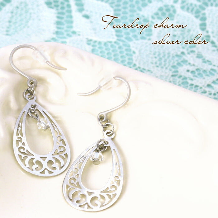 【廃盤】 ファッションピアス0020/樹脂/樹脂ピアス/ティアドロップ/チャーム「Fピアス」