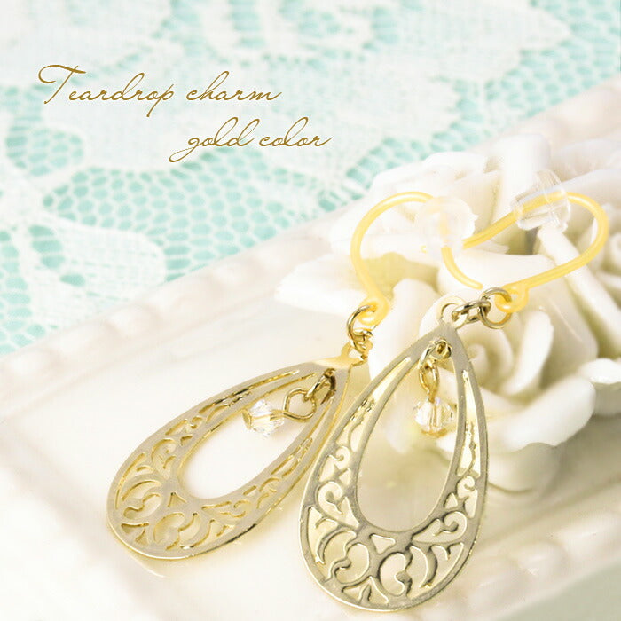 【廃盤】 ファッションピアス0020/樹脂/樹脂ピアス/ティアドロップ/チャーム「Fピアス」