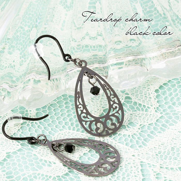 【廃盤】 ファッションピアス0020/樹脂/樹脂ピアス/ティアドロップ/チャーム「Fピアス」