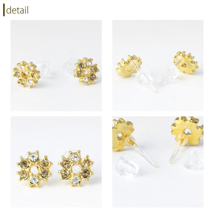 【廃盤】 ファッションピアス0009/樹脂/樹脂ピアス/ゴールド/ジュエル/ノンアレルギー「Fピアス」