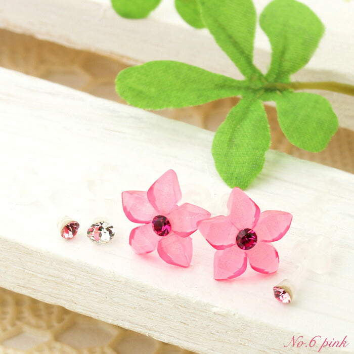 【廃盤】 セットピアス0049/花/はな/フラワー/樹脂/樹脂ピアス/ノンアレルギー「Fピアス」