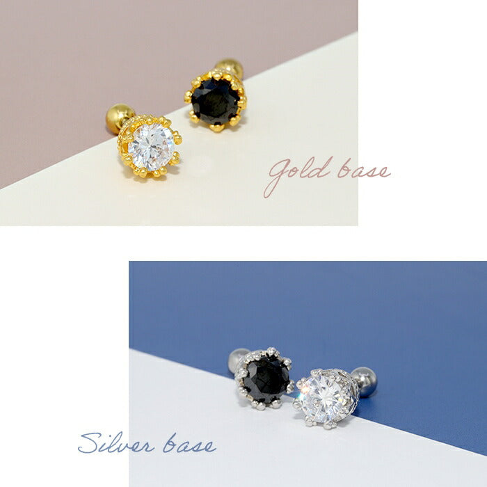 【全品送料無料】 軟骨ピアス 16G ボディピアス クラウン 王冠 冠 かわいい ジュエル 軟骨 ピアス  ストレートバーベル サージカルステンレス 軟骨用 ボディーピアス ボディピ 16ゲージ おしゃれ キラキラ シルバー ゴールド
