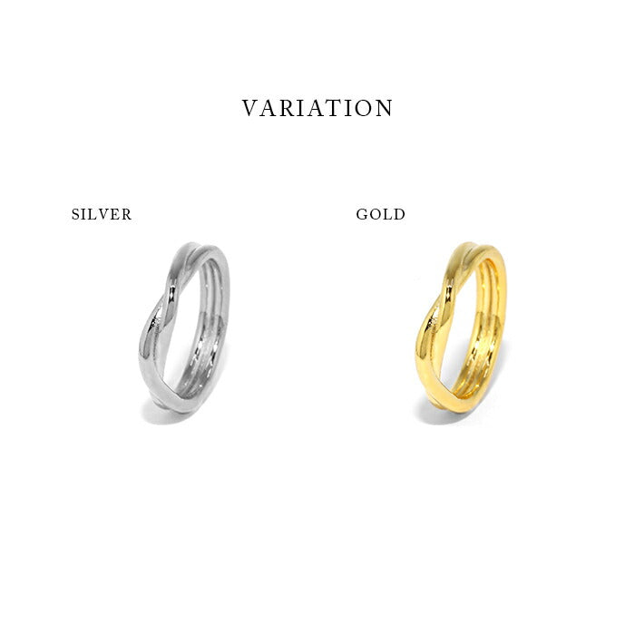 ring-17 リング 指輪 レディース シルバー ゴールド 金属アレルギー シンプル 18k 18金 k18 ニッケルフリー 9号 11号 13号 15号 ファッションリング ゴールドリング シルバーリング 18Kコーティング ツイスト 大人 上品 かわいい 大人可愛い 凛
