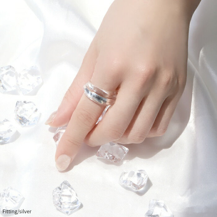 ring-20 リング 指輪 金属アレルギー対応 ボリュームリング アクセサリー シルバー ゴールド レディース メンズ 14号 ファッションリング おしゃれ 大きい シンプル かわいい シルバーアクセ デイリー カジュアル 上品 エレガント アクリル樹脂 プレゼント ギフト 凛