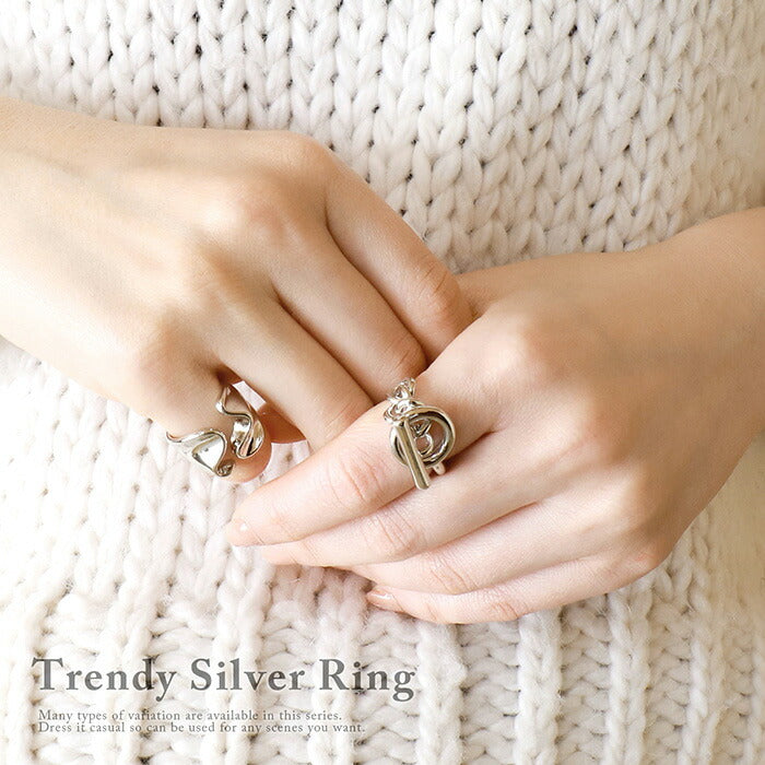 ring-2 リング 指輪 アクセサリー レディース メンズ おしゃれ 大きい シンプル かわいい シルバー シルバーアクセ 合金 オープンリング デイリー カジュアル 上品