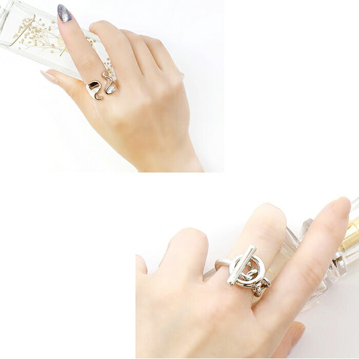 ring-2 リング 指輪 アクセサリー レディース メンズ おしゃれ 大きい シンプル かわいい シルバー シルバーアクセ 合金 オープンリング デイリー カジュアル 上品