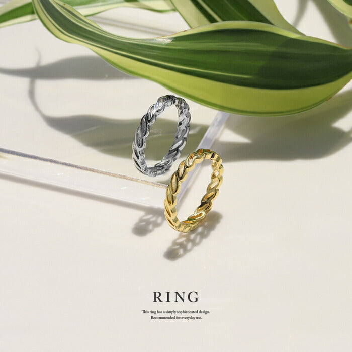 ring-36 リング 指輪 レディース シルバー ゴールド シンプル ツイスト ツイストリング 18k 18金  9号 10号 12号 金属アレルギー 重ね付け 重ねづけ ロジウムコーティング ファッションリング ゴールドリング シルバーリング 大人 可愛い 細い 凛