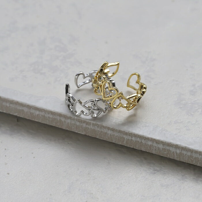 ring-82 リング 指輪 レディース アクセサリー 金属アレルギー ハート シルバー ゴールド シンプル 12号 ファッションリング 16k ロジウムコーティング ゴールドリング シルバーリング 高見え 高みえ プチプラ キュービックジルコニア 凛