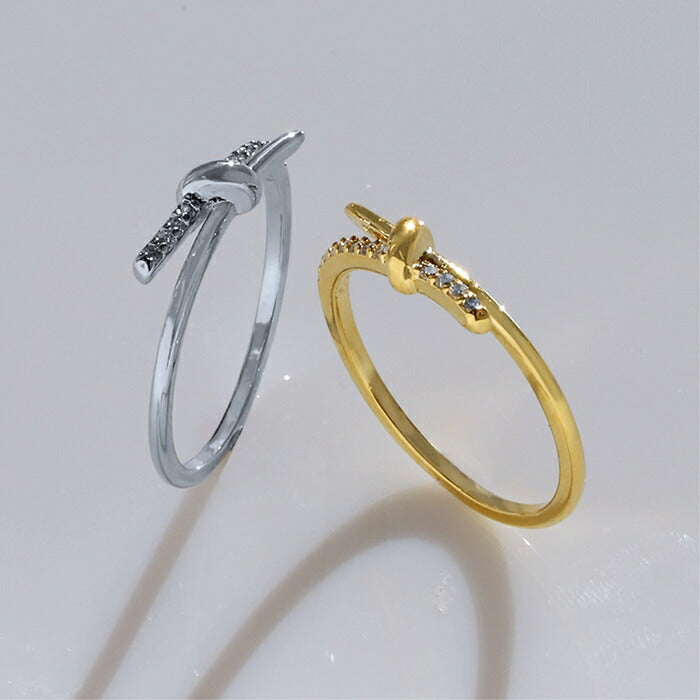 ring-83 リング 指輪 ノットリング レディース アクセサリー 金属アレルギー シルバー ゴールド シンプル 5号 9号 11号 13号 ファッションリング 16k  ロジウムコーティング ゴールドリング シルバーリング 高見え 高みえ プチプラ ピンキーリング 結び目 凛