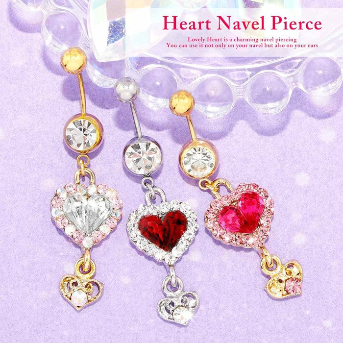 【廃盤】 【金属アレルギー対応】 へそピアス 軟骨ピアス ボディピアス 14G 18G ヘソピアス キャッチ サージカルステンレス ヘソピ シルバー ゴールド ピンク レッド ファーストピアス セカンドピアス ハート バナナバーベル ボディーピアス 片耳用