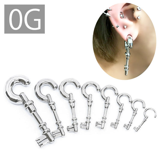 【全品送料無料】 ボディピアス 0G 軟骨ピアス ピアス サージカルステンレス 金属アレルギー対応トライバル 変形  鍵 フック キー 鍵フック ラージゲージ セカンドピアス  軟骨用 軟骨 ピアス ボディーピアス