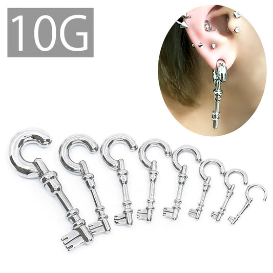 【全品送料無料】 ボディピアス 10G 軟骨ピアス ピアス サージカルステンレス 金属アレルギー対応トライバル 変形  鍵 フック キー 鍵フック ラージゲージ セカンドピアス  軟骨用 軟骨 ピアス ボディーピアス