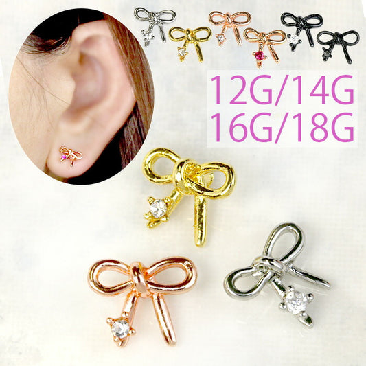 【廃盤】 s2f-113-43-c ボディピアス キャッチ 18G 16G 14G 12G チャーム ラブレット 軟骨ピアス かわいい りぼん リボン ジュエル ボール ネジ式 カスタマイズ ボディピ おしゃれ アクセサリー 軟骨用 キラキラ ラブレット 軟骨 ピアス ボディーピアス