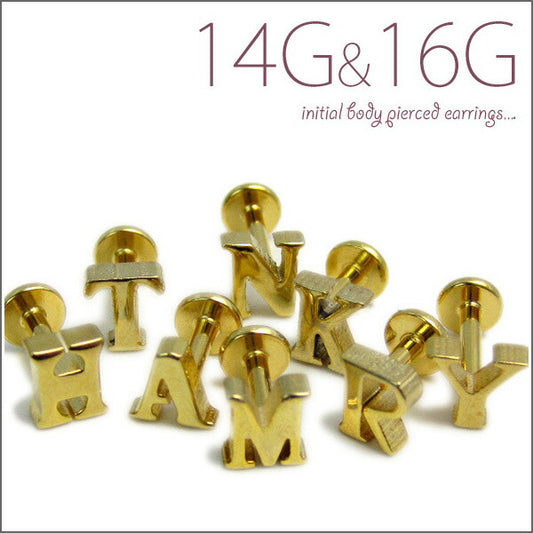 【廃盤】 [14G/16G]ラブレット0002/イニシャルラブレット/ゴールド/ボディピアス/ボディーピアス/ボディピ/ピアス「BP」「LAB」