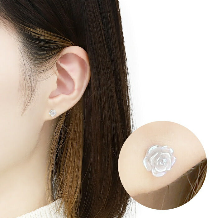 【廃盤】 sale-116 ボディピアス 軟骨ピアス 16G バラ 花 ピアス 金属アレルギー サージカルステンレス つけっぱなしピアス レディース シルバー オーロラ かわいい おしゃれ セカンドピアス シンプル ヘリックス 耳たぶ 樹脂 軟骨 片耳用