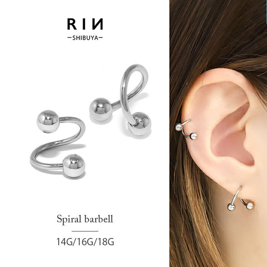 ★【全品送料無料】 ボディピアス キャッチ 18G 16G 14G 軟骨ピアス つけっぱなし サージカルステンレス 金属アレルギー対応 カスタマイズ かわいい メンズ ファーストピアス セカンドピアス シンプル スパイラルバーベル 片耳用 軟骨 ピアス ボディーピアス