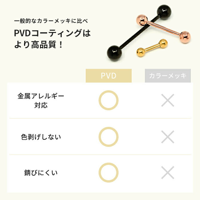 ★【楽天SOY５年連続受賞】 ボディピアス キャッチ 18G 16G 14G 軟骨ピアス 舌ピアス サージカルステンレス 金属アレルギー対応 ストレートバーベル 黒 舌ピ つけっぱなし メンズ レディース ファーストピアス セカンドピアス コーティング 使い勝手 抜群 片耳用