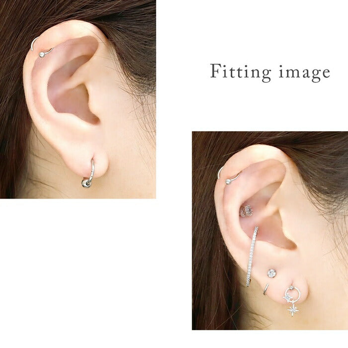 【両耳用・2個売り】  ピアス 金属アレルギー フープ つけっぱなし 20G サージカルステンレス フープピアス リングピアス レディース セカンドピアス ステンレスピアス キャッチレス さすだけピアス 大人 上品 華奢 シンプル シルバー ボール 立爪 ジュエル 耳たぶ 耳
