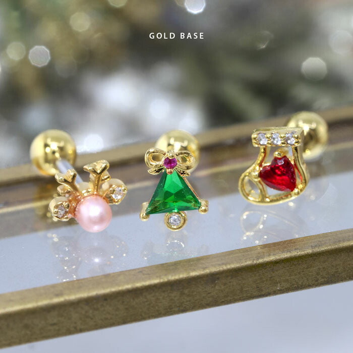 t1141-95 ボディピアス 16G 軟骨ピアス つけっぱなし サージカルステンレス 金属アレルギー対応 クリスマス かわいい レディース メンズ ファーストピアス セカンドピアス  ジュエル おしゃれ ストレートバーベル 軟骨 ピアス ボディーピアス 片耳用