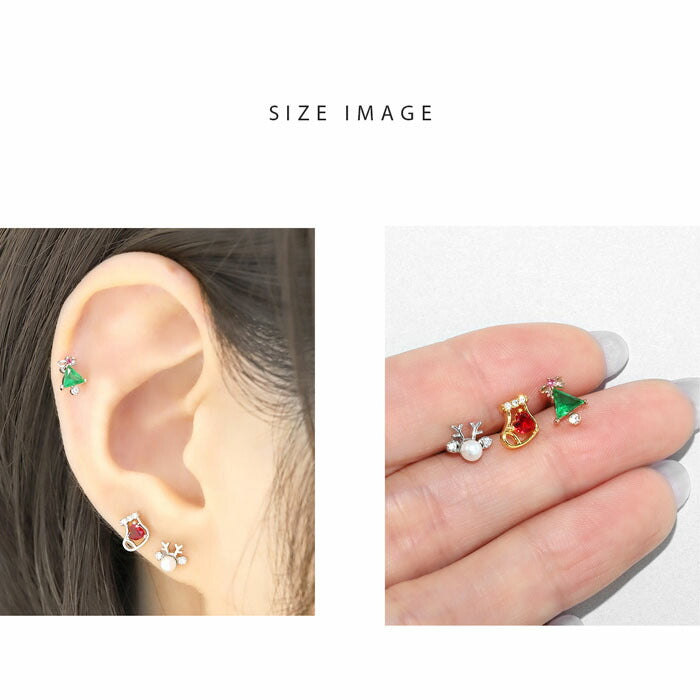 t1141-95 ボディピアス 16G 軟骨ピアス つけっぱなし サージカルステンレス 金属アレルギー対応 クリスマス かわいい レディース メンズ ファーストピアス セカンドピアス  ジュエル おしゃれ ストレートバーベル 軟骨 ピアス ボディーピアス 片耳用
