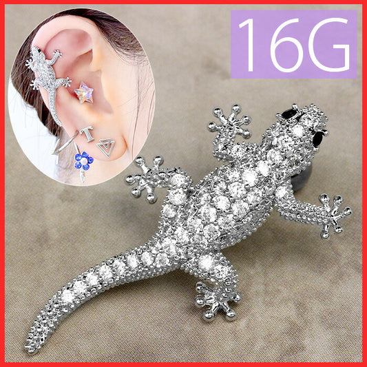【廃盤】 【全品送料無料】 ボディピアス 16G 軟骨ピアス 16G 軟骨0935 16ゲージ トカゲ ジュエル 個性派 スタイリッシュ ストレートバーベル ボディーピアス 凛 軟骨用 ボディピアス専門店 なんこつピアス 耳 りん サージカルステンレス「BP」「NAN」 「uniq」